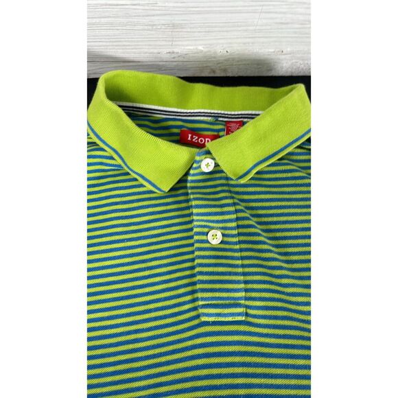 Men's Izod Short Sleeve Shirt XL/TG Yellow and Blue - Picture 2 of 4